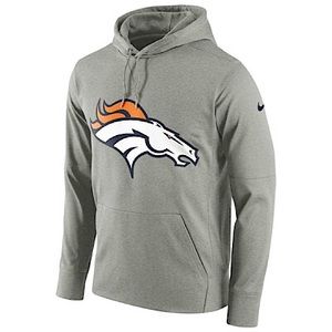 Denver Broncos Nike Heathered Grey Logo Hoodie